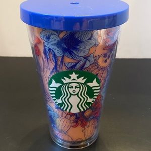 Starbucks 2019 acrylic cold cup tumbler 16oz grande cactus flower no straw